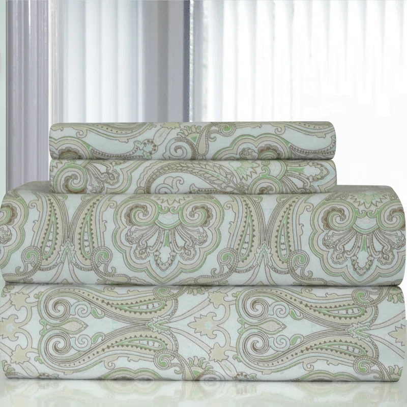 Pointehaven Flannel Paisley Sheet Set