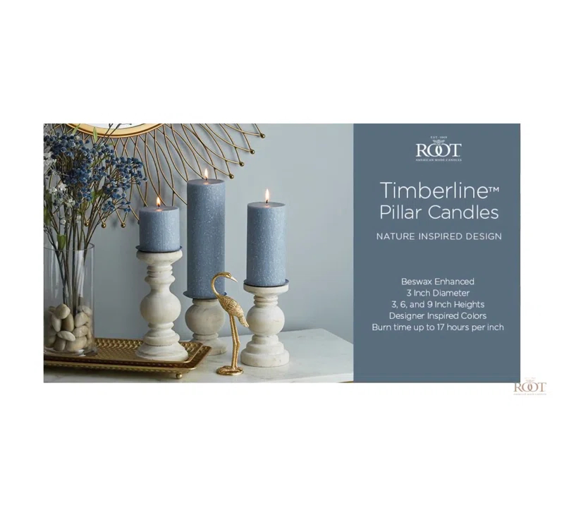 Root Candles Timberline Unscented Pillar Candle