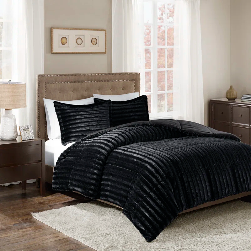 Madison Park Faux Fur 3 Piece Comforter Set