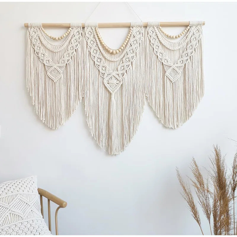 Rosalind Wheeler Macrame Wall Hanging Large Boho Wall Decor Wall Decor Living Room