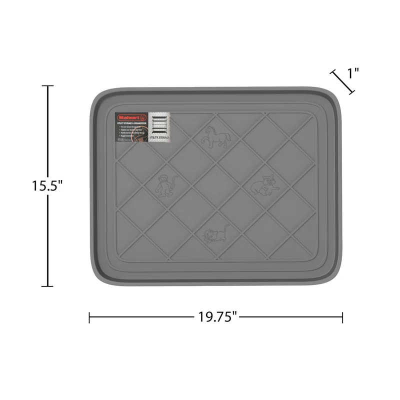 Stalwart All Weather Boot Tray – Water Resistant Plastic Utility Diamond Pattern Shoe Mat – Indoor or Outdoor Doormats for All Season Use by Stalwart (Set of 2)