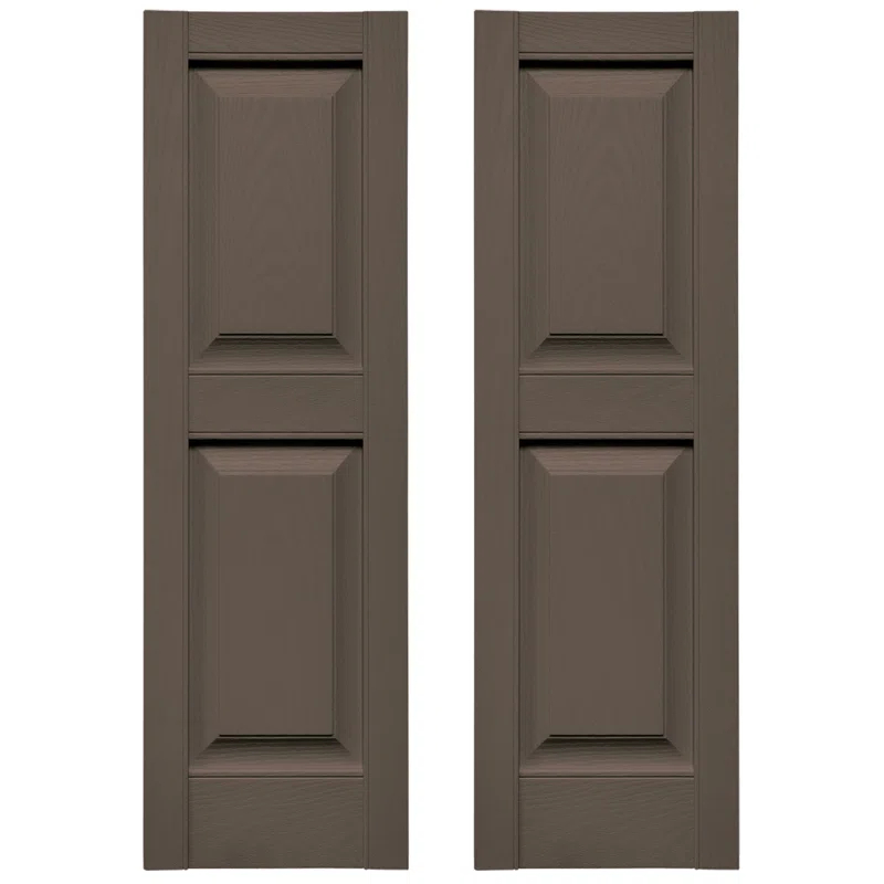 Builders Edge, TailorMade Two Equal Panels, Raised Panel Shutters, Includes Matching Installation Spikes (Per Pair) | Wayfair