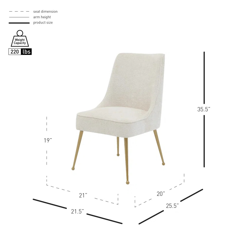 Everly Quinn Georgena Fabric Dining Chair (Set of 2) (Set of 2)