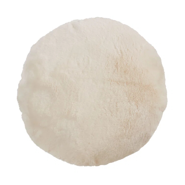 Saro Faux Rabbit Fur Collection Reversible Throw Pillow
