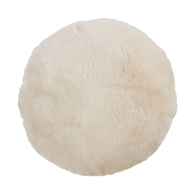 Saro Faux Rabbit Fur Collection Reversible Throw Pillow