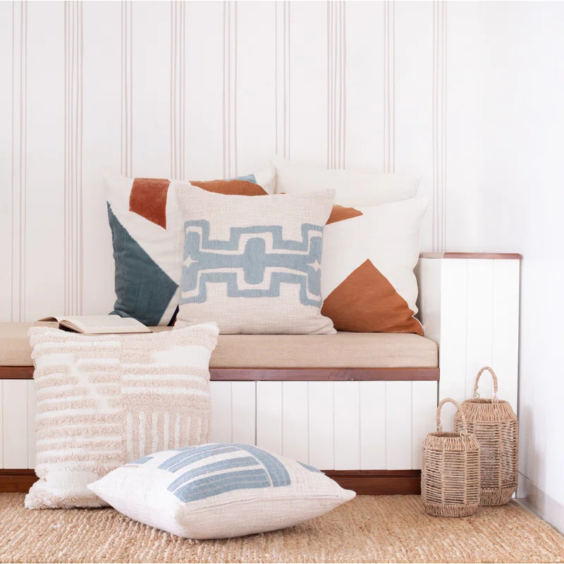 Stacy Garcia Home Geometric Handmade Cotton Wool Blend Decorative Throw Pillow