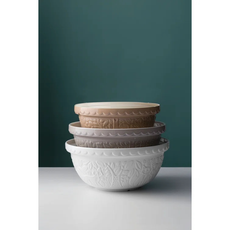 Mason Cash In The Forest Earthenware 3 Piece Mixing Bowl Set