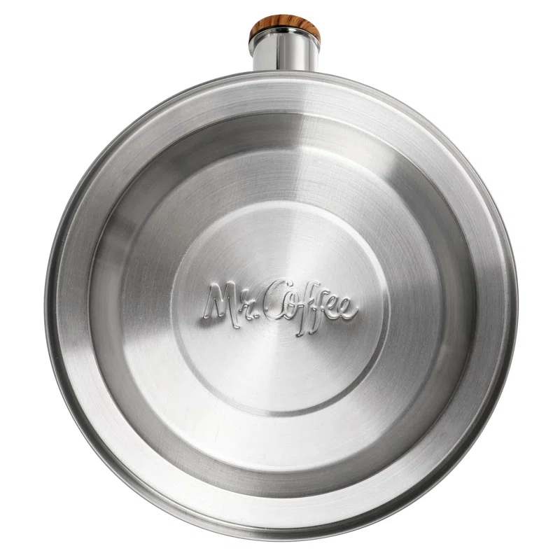 Mr. Coffee 2 Quart Stainless Steel Whistling Tea Kettle With Wood Pattern Handle In Black