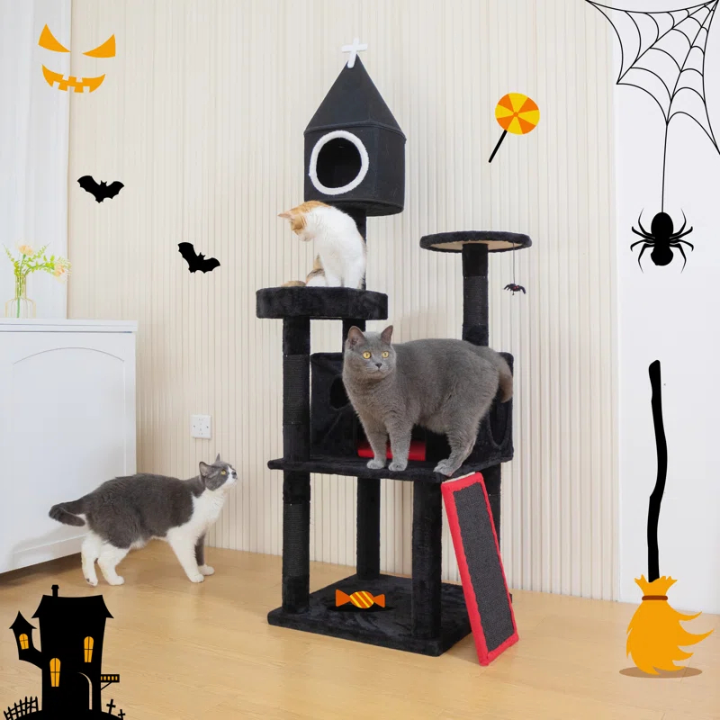 Tucker Murphy Pet™ Geilich Gothic 64'' H Cat Tree Tower with Coffin Bed