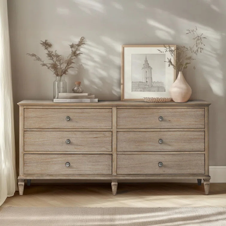 Canora Grey Victoria 6-Drawer Double Wide Wood Dresser