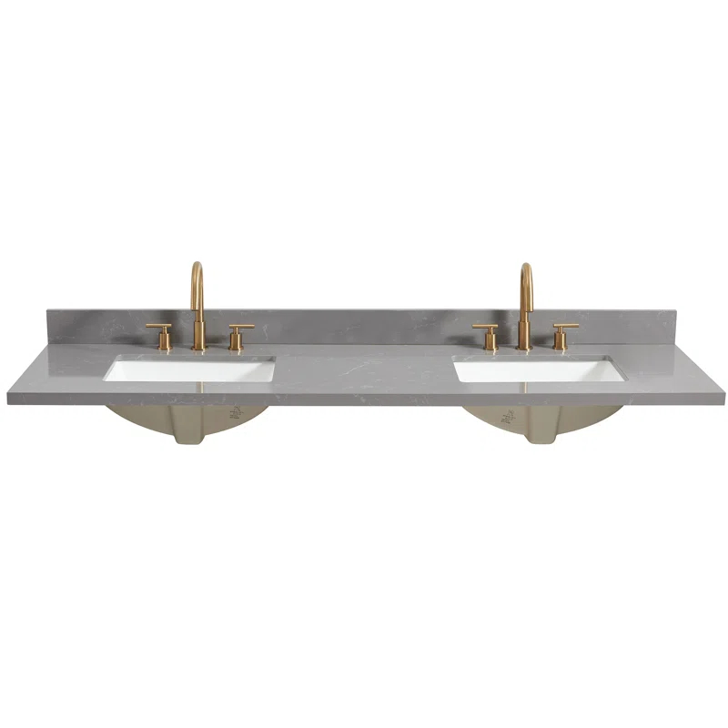 Vinnova Jaen 73'' Stone Double Bathroom Vanity Top with Sink