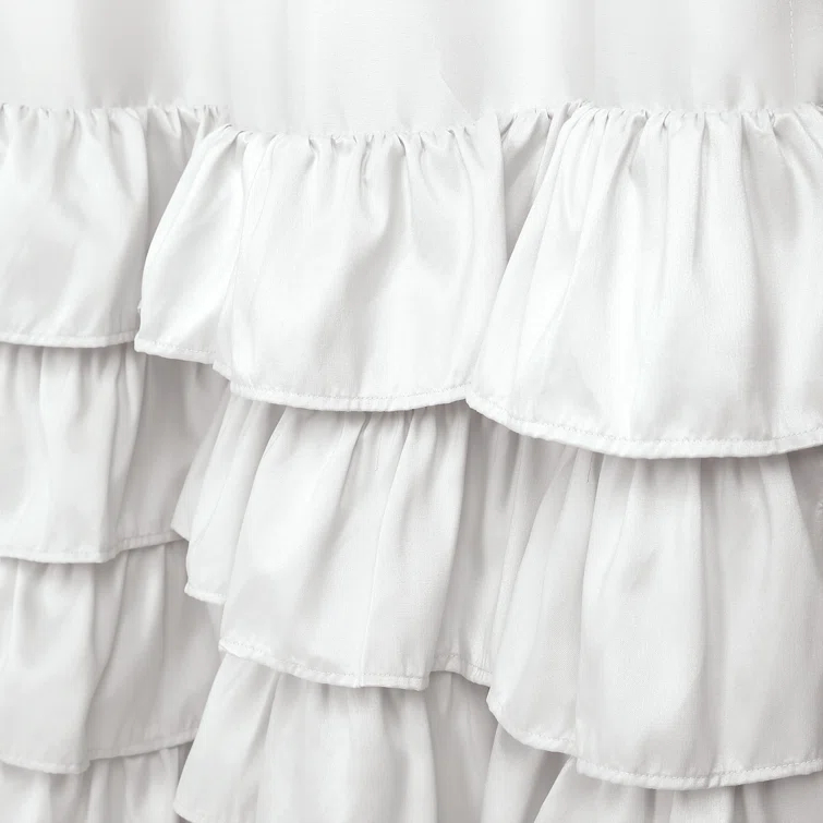 Lush Decor Allison Ruffle Polyester Semi Sheer Curtain Pair (Set of 2)