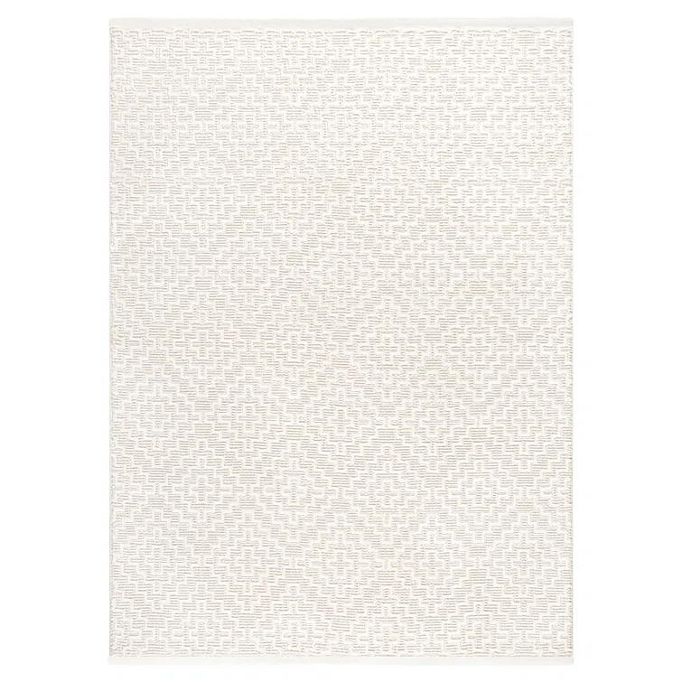 Town & Country Living TOWN & COUNTRY LUXE Tretta Modern Geo Area Rug with Plush High-Low Texture, Ivory