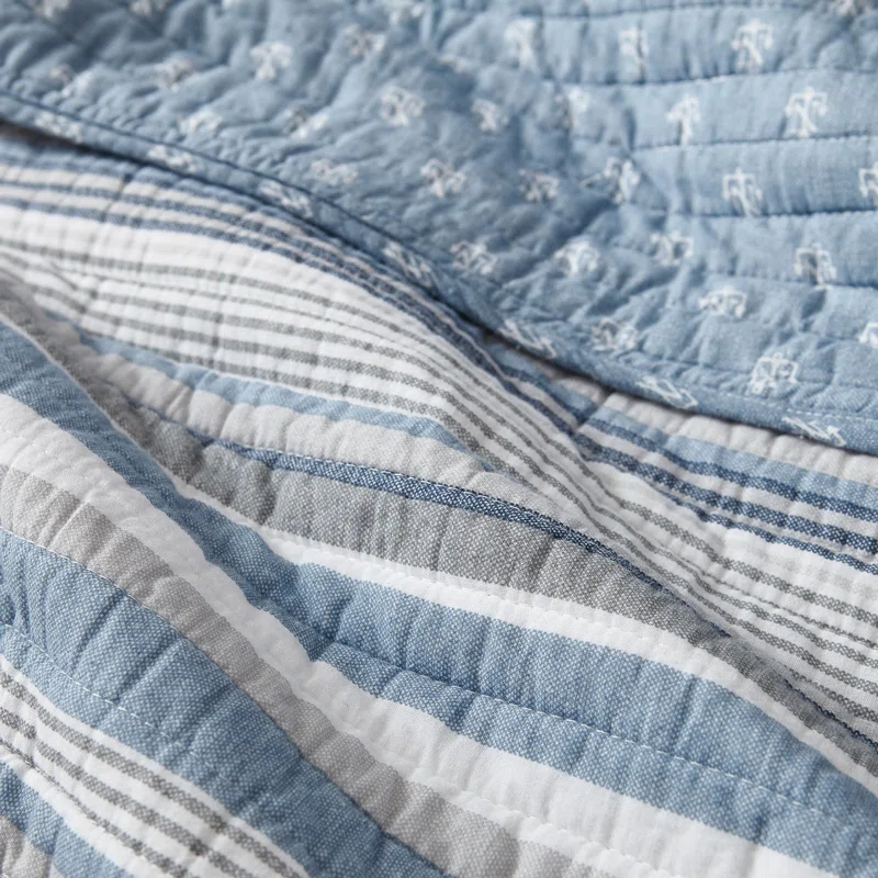 Nautica Nautica Jettison Cotton Reversible Blue Quilt Set