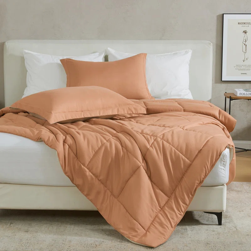 FreshFolds Reversible Microfiber Comforter Set with Shams