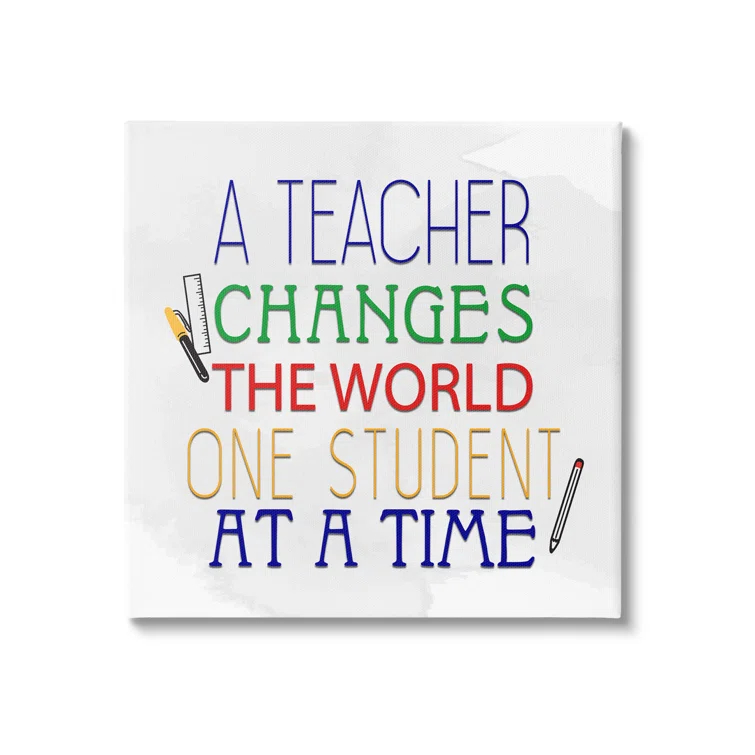 Stupell Industries " Teacher Changes The World Phrase " by Kim Allen