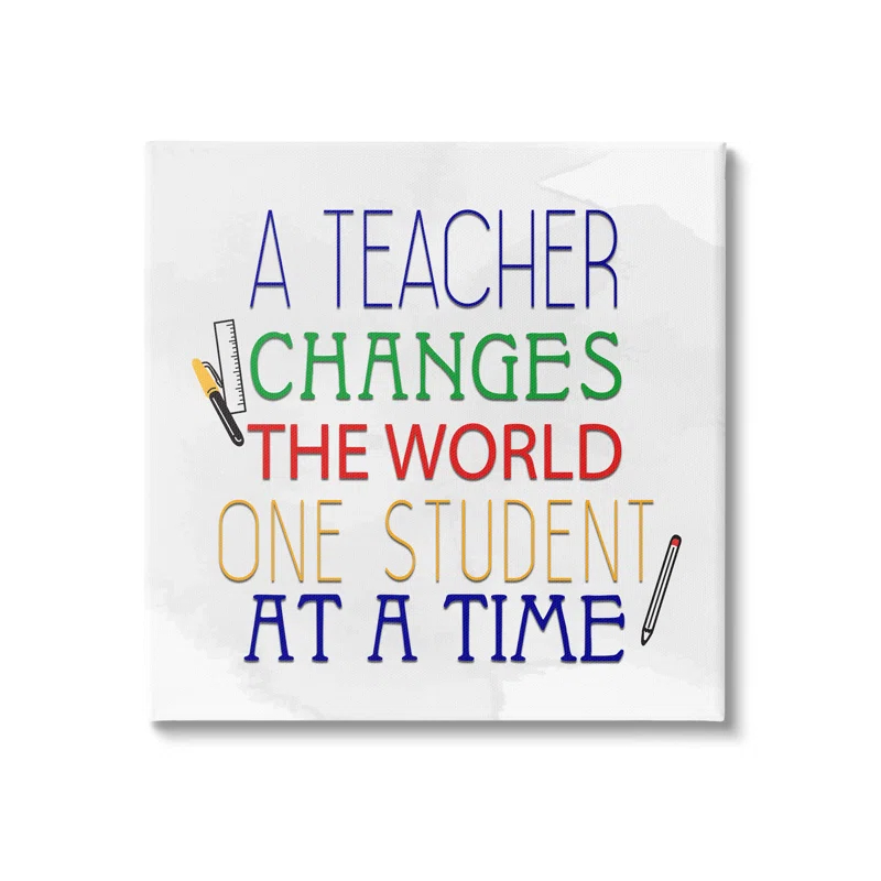 Stupell Industries " Teacher Changes The World Phrase " by Kim Allen