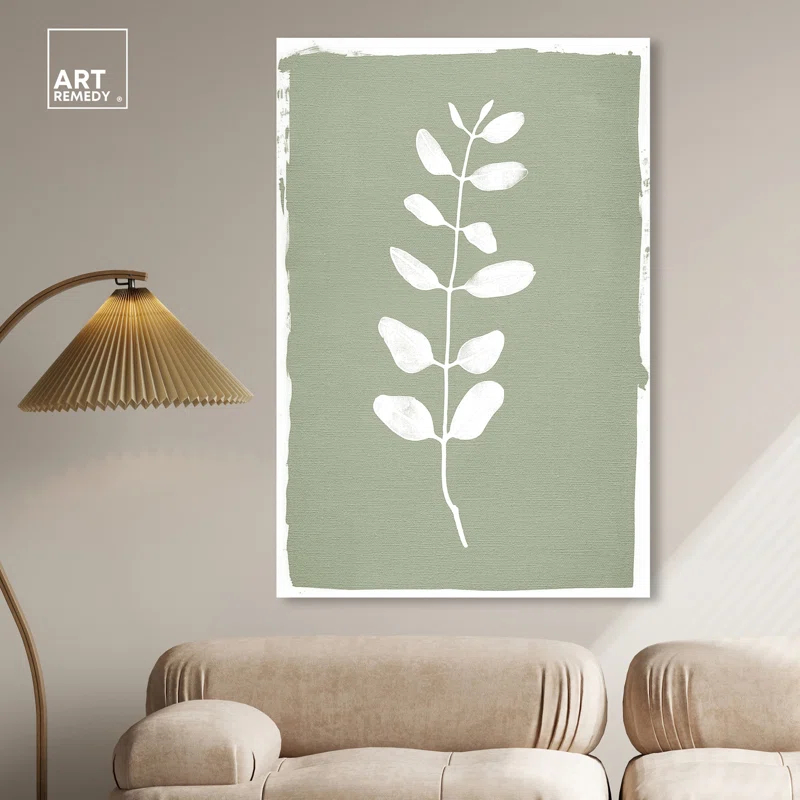 Art Remedy Linen Leaf Screen Botanical  Wall Art by Art Remedy