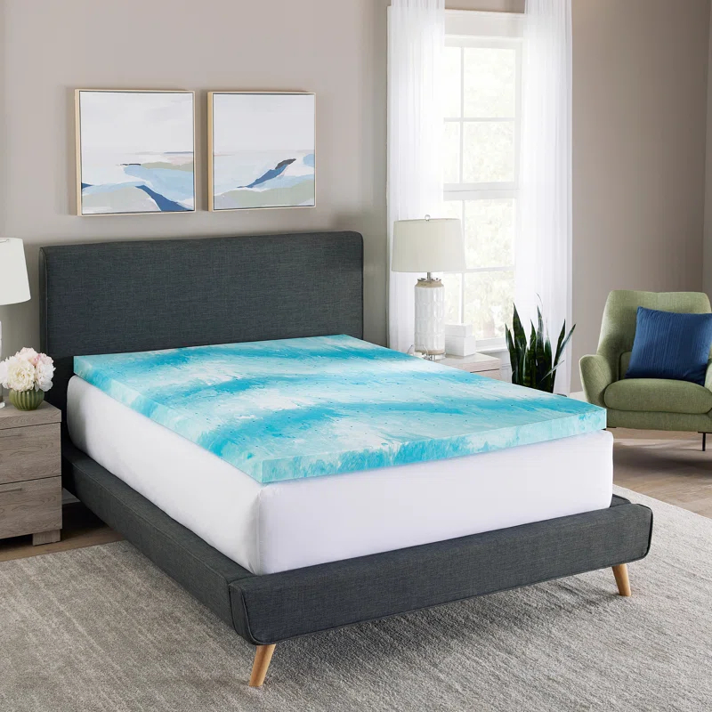 BodiPEDIC 3" Gel Swirl Memory Foam Mattress Topper & Reviews | Wayfair