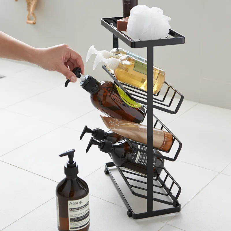 Yamazaki Home Tower Yamazaki Home Free Standing Shower Caddy - Bathroom Organizer Storage Holder, Steel