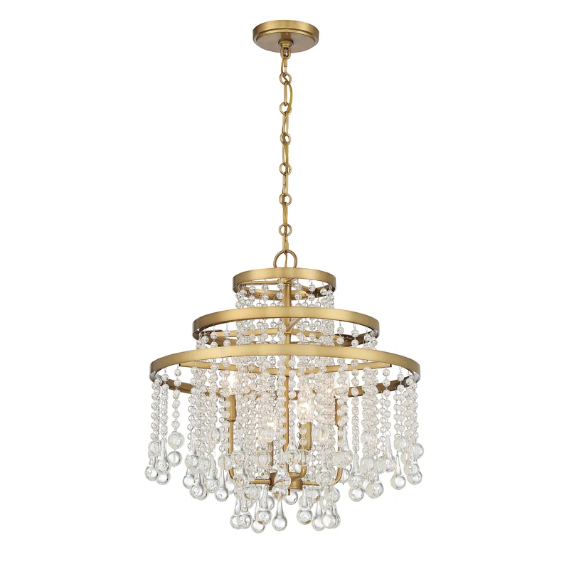 Luna 4-Light Chandelier in Warm Brass