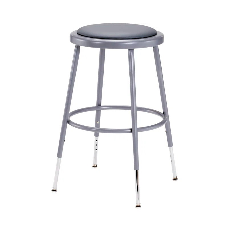 National Public Seating NPS Adjustable Heavy Duty Vinyl Padded Steel Stool