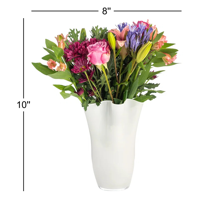 Ruffle Glass Table Vase