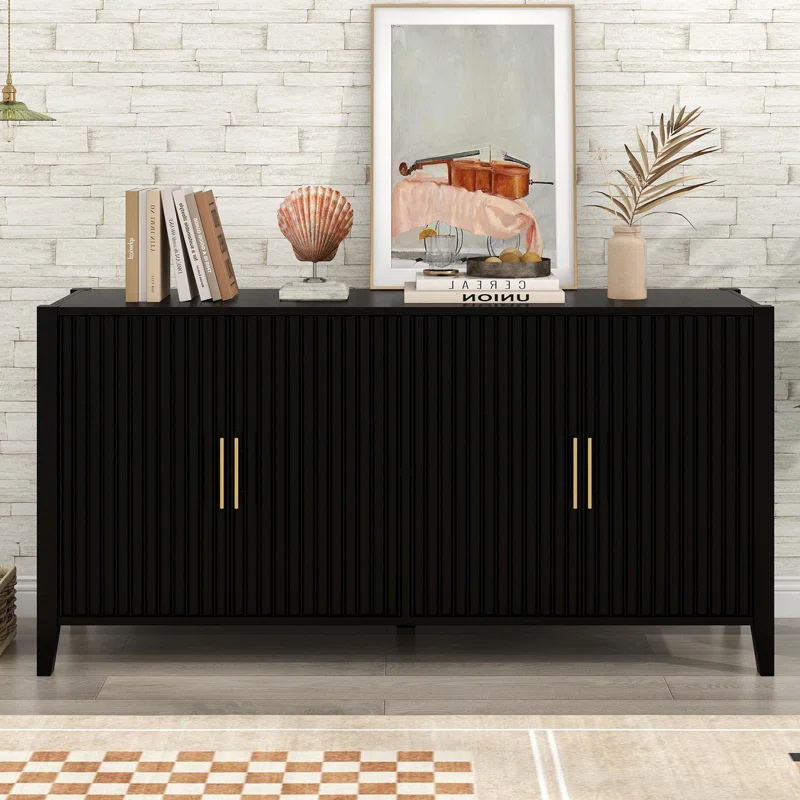 Condola Modern 63.1" Sideboard, Storage Credenza, Buffet Cabinet, Dining Cabinet with Metal Handles
