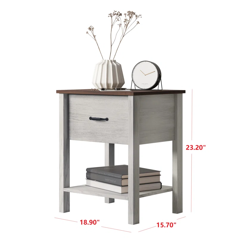 Upholstered Panel Bed With 2 Nightstands