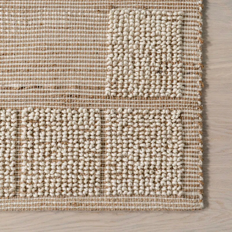 Latitude Run® Oden Textured Jute and Wool Area Rug