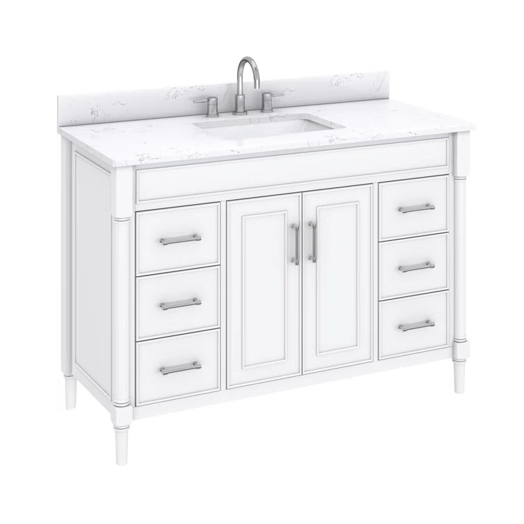 Joss & Main Addison 48" Free Standing Single Bathroom Vanity with Engineered Stone Top