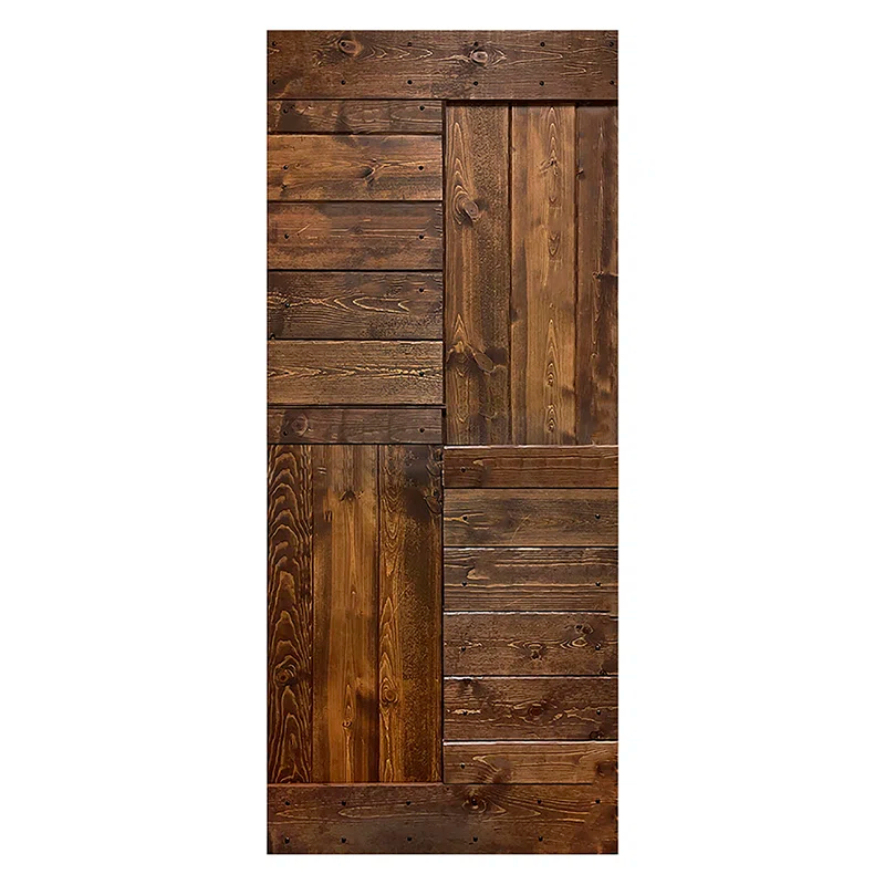 Mr. Wood L Series Paneled Wood Painted Barn Door without Installation Hardware Kit