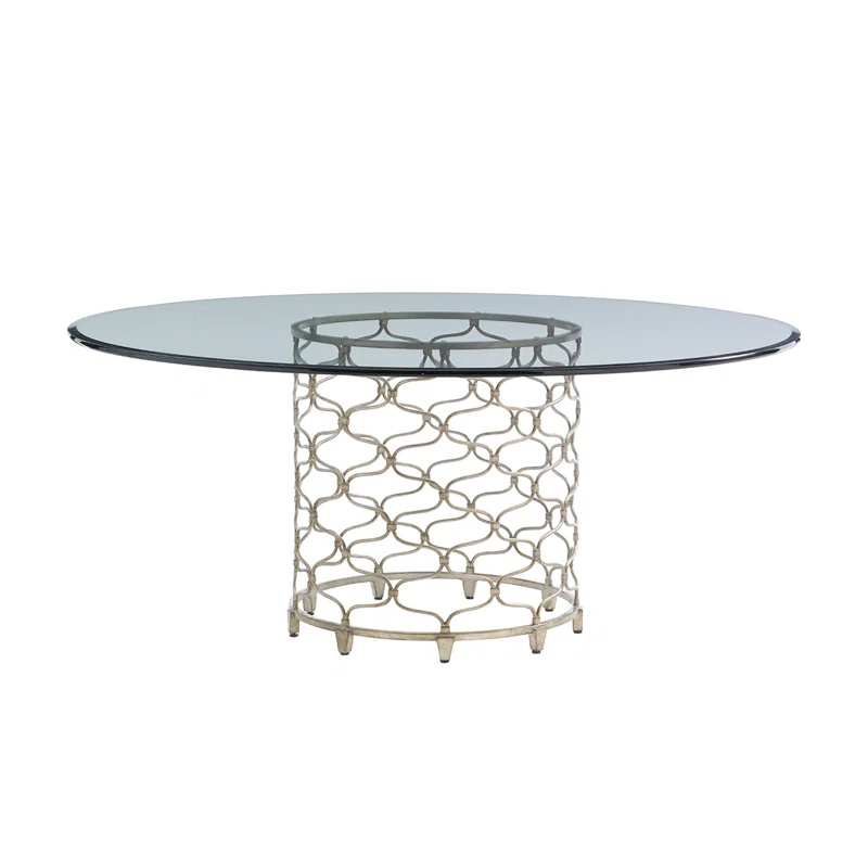 Lexington Laurel Canyon Bollinger Round Dining Table with Glass Top