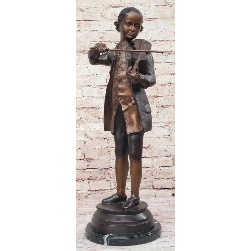 Bloomsbury Market Limited Edition Signed  Numbered By Collett Mozart With Violin Bronze Sculpture