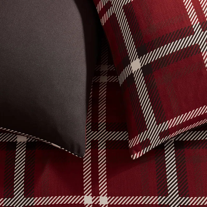 Wonderful Textile Wonderful Cozy Faux Cashmere Comforter Set Classic Plaid Geometic With Herringbone Texture