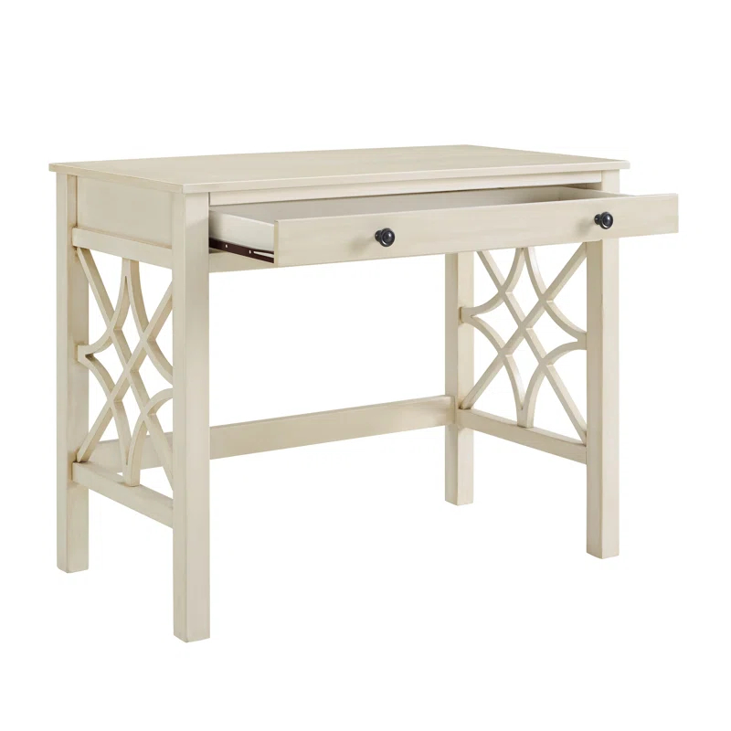 Gracie Oaks Whitley Antique 38" Two-Drawer Wooden Writing Desk
