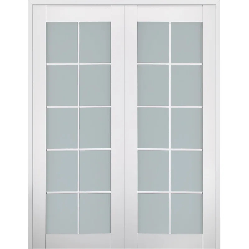Belldinni Smart Pro 10 Lite Solid Manufactured Wood and Glass Paneled French Door