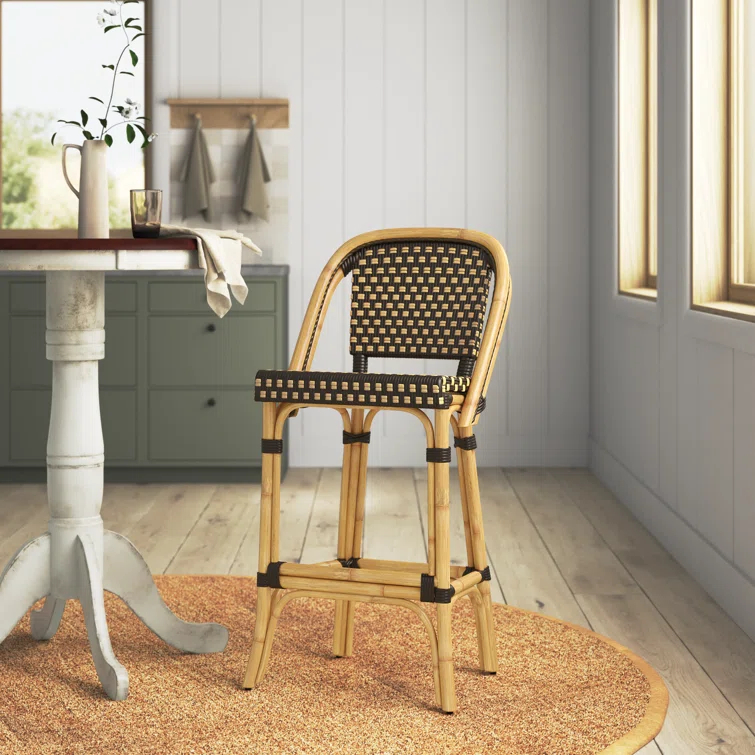 Butler Specialty Company Lila 28" Rattan Bar Stool In Dark Brown