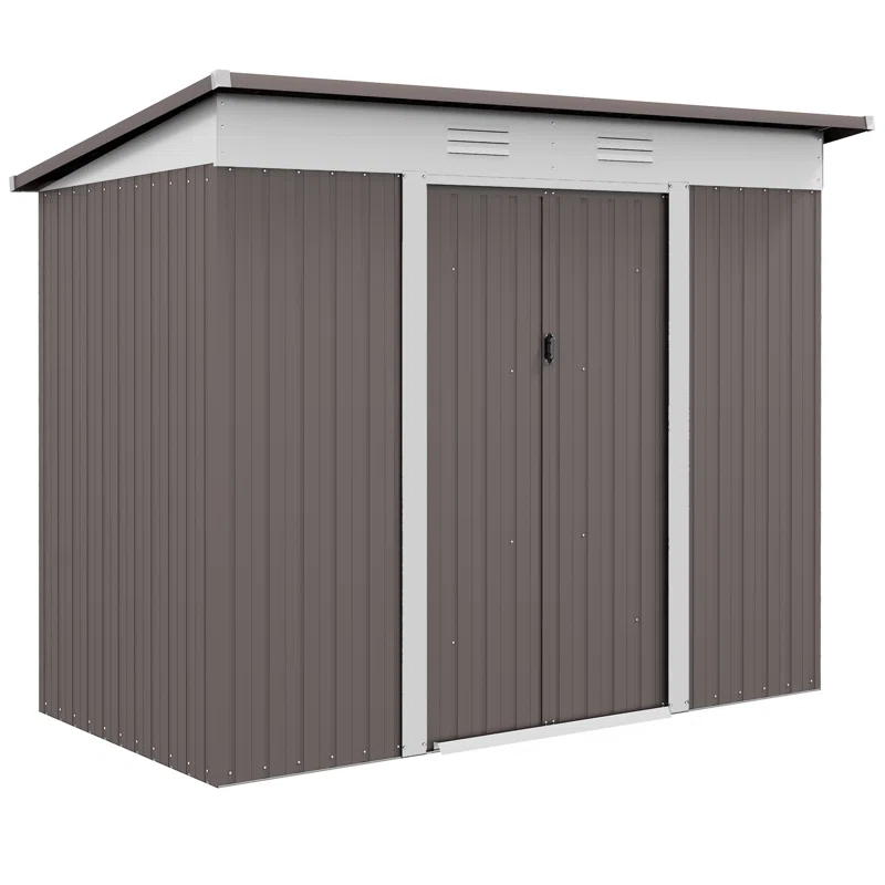 8 ft. W x 4 ft. D Galvanized Steel Storage Shed
