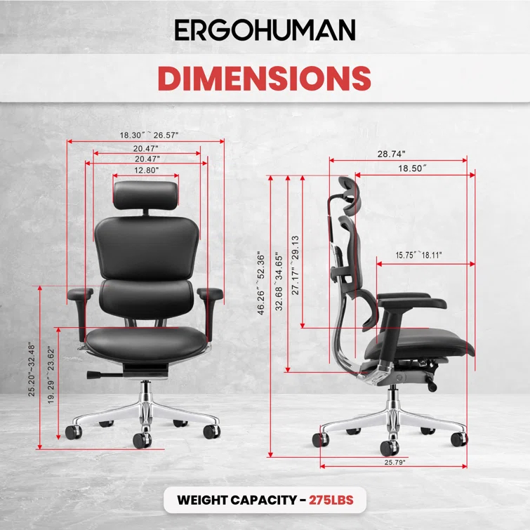 Eurotech Seating Ergohuman Executive Chair with Headrest