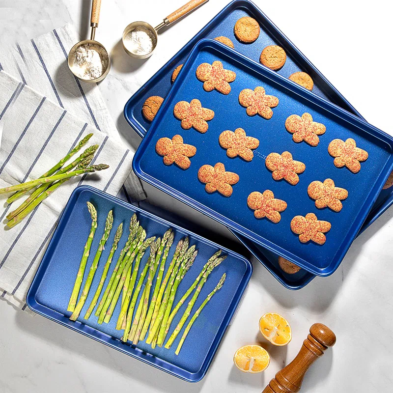 Granitestone Blue 20 Piece Aluminum Non Stick Cookware & Bakeware Set with Ultra Nonstick Surface, Oven & Dishwasher Safe