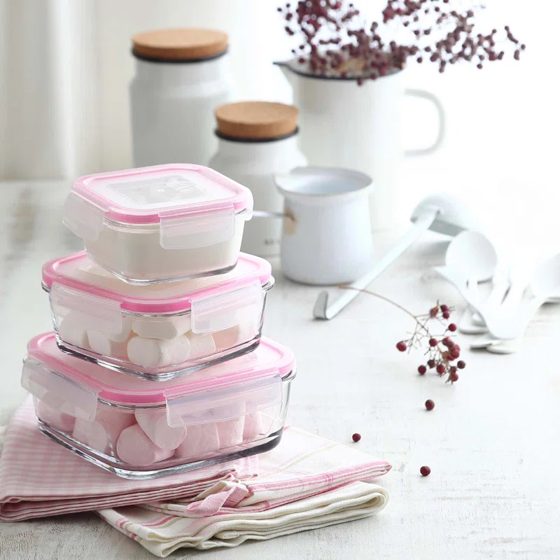 LAV Fresco Glass Food Storage - Set of 3 Containers and 3 Lids