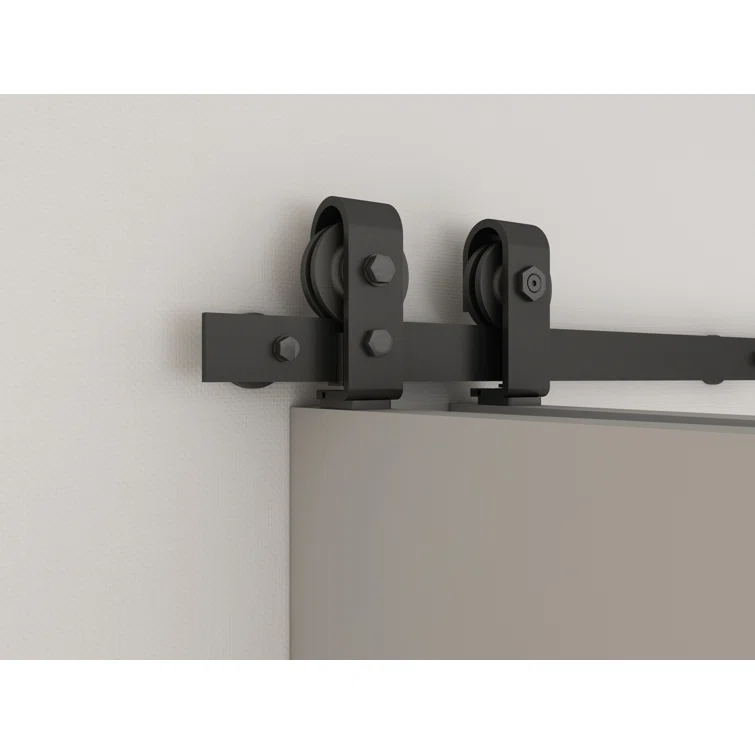 Calhome 1 Panel Shaker Composite Double Bi-Fold Door with Barn Door Hardware Kit