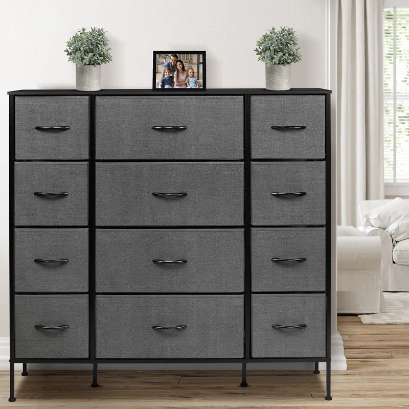 Sorbus Sorbus 12 Drawers Dresser with Steel Frame and Wood Top