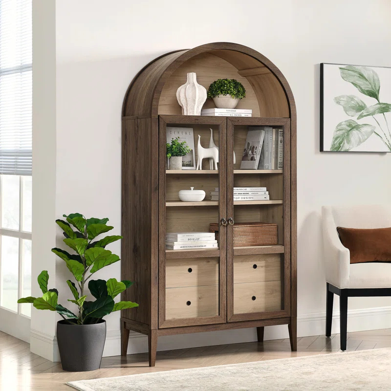 Modway Nolan 74" Tall Arched Storage Display Cabinet