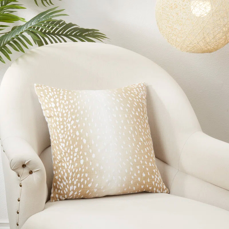Saro Antelope Collection Linen Throw Pillow