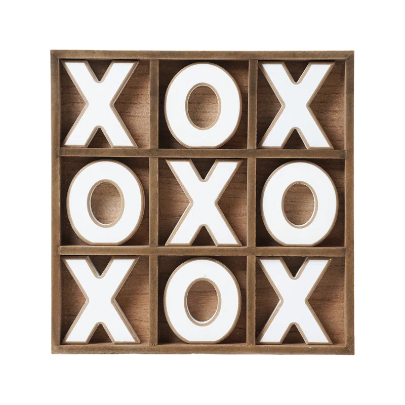 American Art Decor Noughts and Crosses Wood Tic Tac Toe Board Game & Reviews | Wayfair