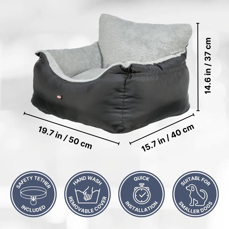 TRIXIE TRIXIE Convertible Lite Dog Car Seat for Small Dogs, Dog Booster Seat, Travel Pet Bed