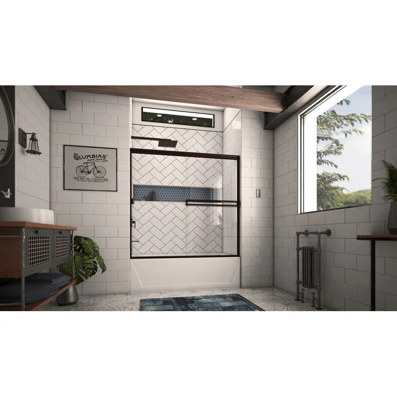 Arizona Shower Door 52" W x 56" H Bypass Semi-Frameless Tub Door TE56X57ORCL