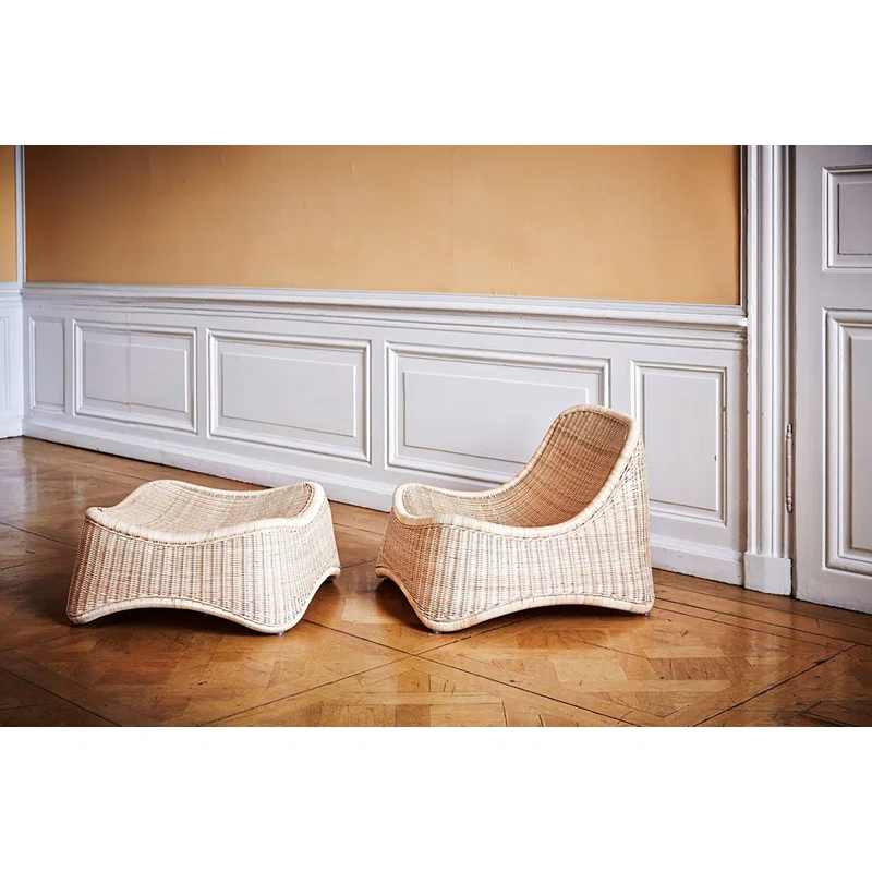 Sika Design Nanna Ditzel Chill Rattan Chair and Stool | Wayfair